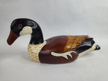 Hand painted wooden duck