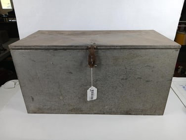 Early galvanized tin ice chest