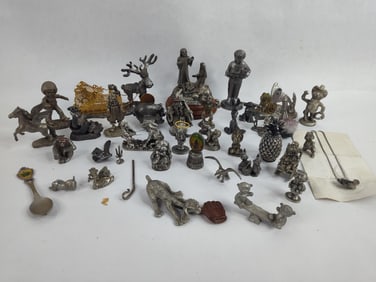 Large lot of pewter figurines