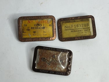 Mid-century ohio fishing licence holders and licences