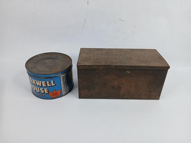 Bremner Bros Butter Wafer and Maxwell coffee tin