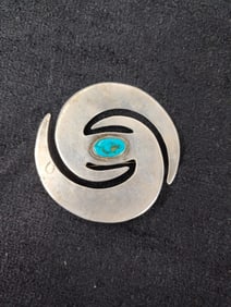 Sterling silver and turquoise brooch/pendant