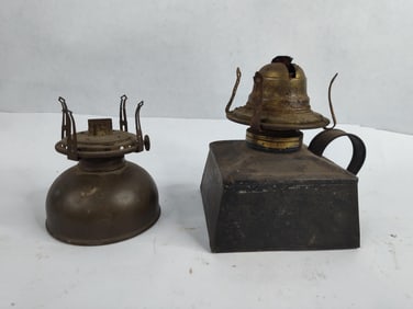 Early tin kerosene lamps