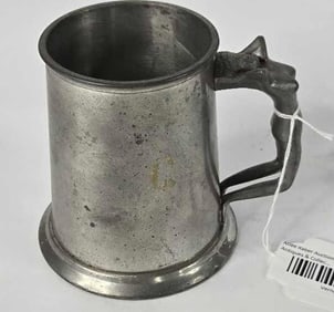 Leonard Eales of sheffield english pewter tankard with nude lady handle