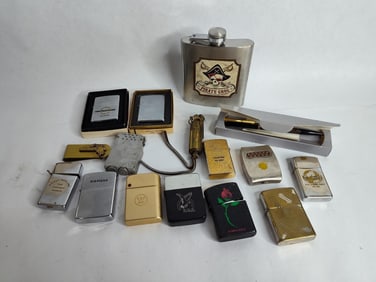 Zippo lighter ,pen ,flask and other lighters