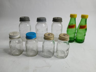 Atlas jar coin banks Ball jar and Squirt salt & pepper shakers
