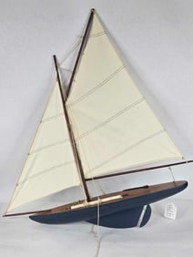 Wooden handcrafted sailboat model
