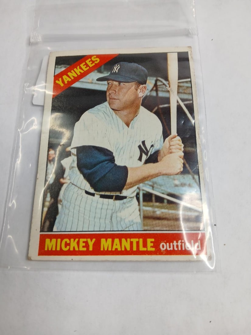 1966 Mickey Mantle trading card (1 of 3)