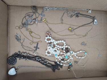 Silver ,silver and gold tone necklaces