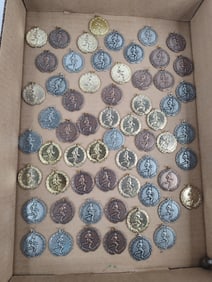 Gold,silver and bronze track and field pendants