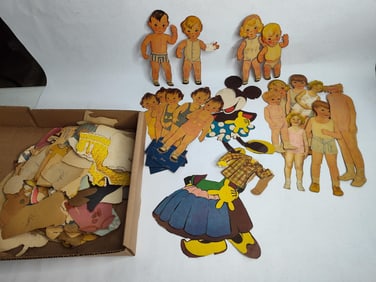 Mid century paper dolls and accessories