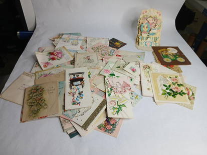 Lot of vintage greeting cards: see photos for better description