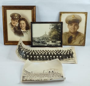 Black and white army and navy photographs