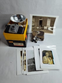 Kodak pony 135 & Keystone electric eye cameras and black & white kodak photos