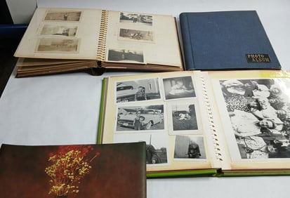 Black and white photos in photo albums