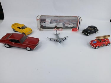 Toy cars and airplane