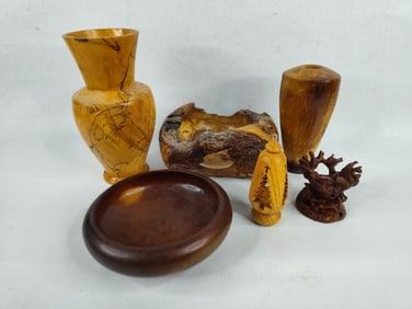 Unique wooden bowls ,vase,and candle holder