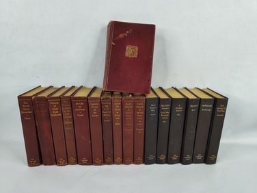 17 red+brown lakeside press books