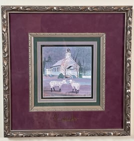 CHURCH TWINS.  LITHOGRAPH