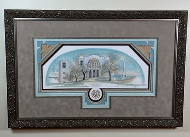BUCKEYE LANDMARKS. OHIO STATE SEAL. RARE PRINT