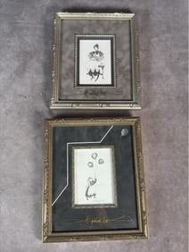 PAIR OF PBM BLACK AND WHITE SKETCHES