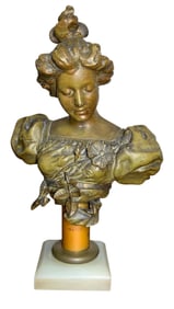 "Eglantine" Victorian Beauty Bust Sculpture after Artist Hans Stoltenberg-Lerche