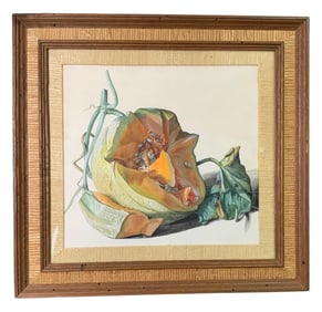 Austrian Leopold Zinnogger Exquisite Antique Still Life Watercolor Painting