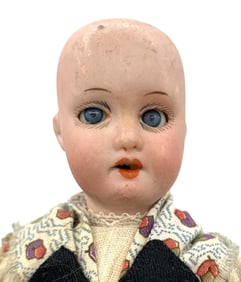 Two Antique Miniature German Bisque Head, Strung Composition Body, Dolls: Armand Marseille