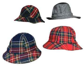 4 Mid Century era Tom Hann Studio Saks Fifth Ave., Italian & USA Made Wool Blend Hats