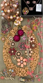 21 pc Vintage Blush Pink Costume Jewelry Collection