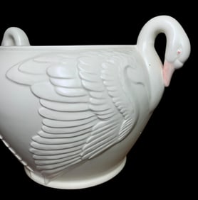 Fantastic Vintage FITZ and FLOYD Double Swan Planter, Handled Jardiniere