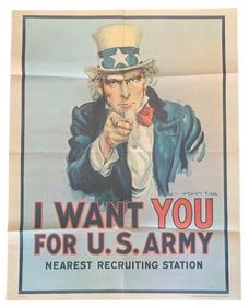 1975 Uncle Sam US ARMY Military Soldier Recruiting Poster