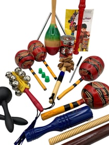20 pc Musical Instrument Rhythmix Hand Rattles, Maracas, Musical Triangle, Bell, Shaker Collection