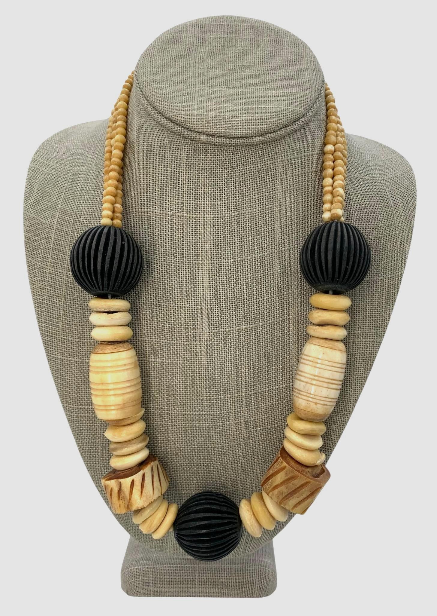 Exotic 15 pc Hand Carved and Pierced Natural Jewelry, Quill Knife, Animal Effigy Pick Collection: Incredible collection, working closures, leather ties on the choker, early bone handled quill knife, 925 hallmarked chain, composite handled nail file, pierced and carved detailing.