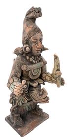 Pre Columbian Style Mayan, Aztec, Ceremonial Dancer Mexican Pottery Sculpture