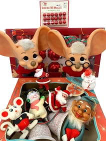 42 pc Vintage Christmas Holiday Decoration and Ornament Collection