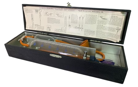 1940s WYETH's Continuous Gastric Drip Apparatus Quack Medicine Medical Device, Case, Instructions