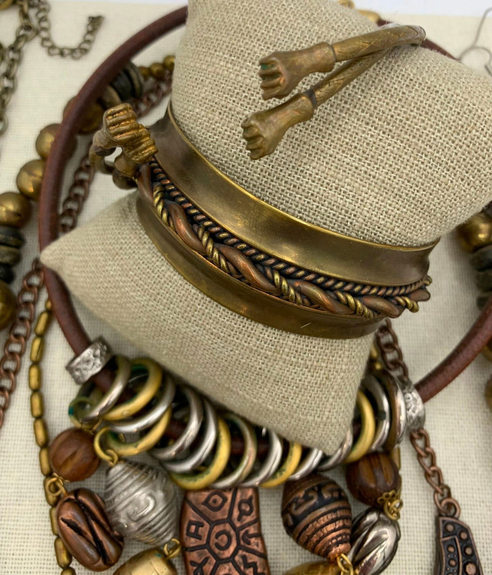 16 pc Exotic Tribal Multi Metal Oversize Statement Costume Jewelry Collection (1 of 16)