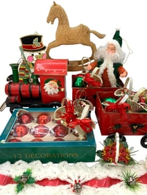 47 pc Vintage Christmas Holiday Decorations and Ornament Collection