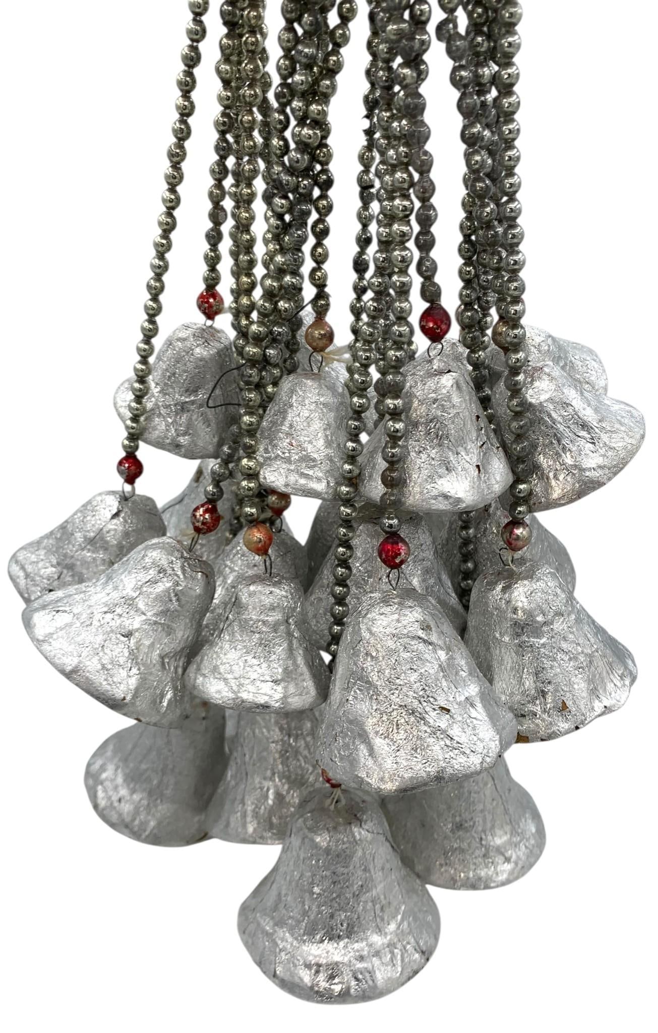 24 pc Vintage Mercury Glass Bead and Silver Foil Christmas Bell Holiday Decoration Collection (1 of 9)