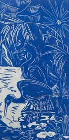 3 pc Mid Century Halle Bros Co Scholastic Art Awards Student Artwork Linoleum Block Entries