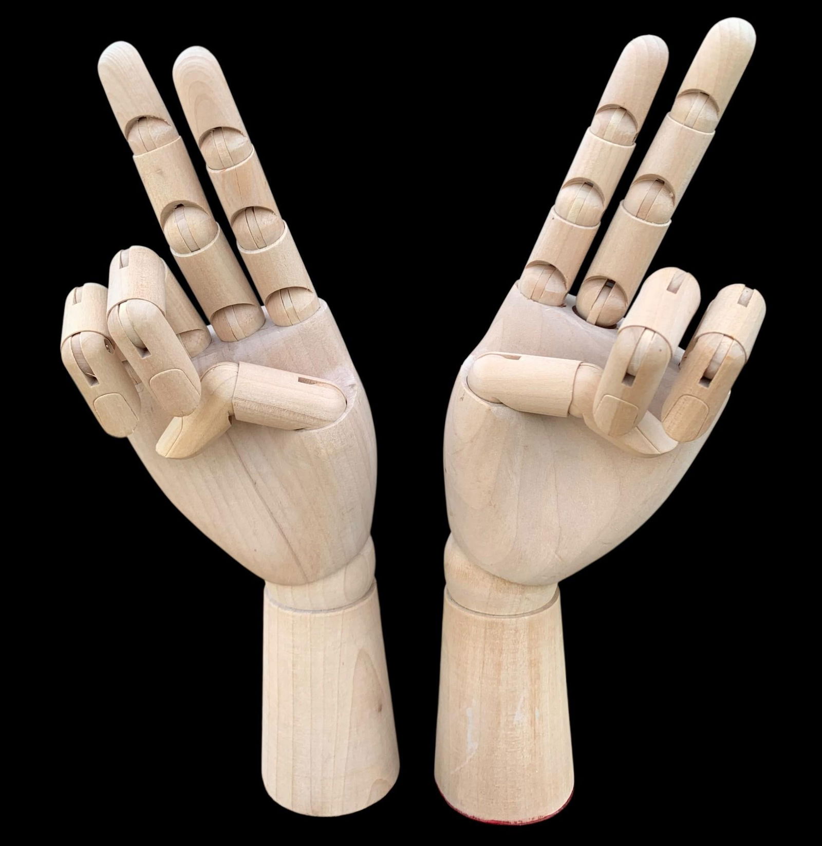 Pair Articulated Wood Artist Model Hands, Jewelry Shop, Artwork, Anatomical Displays (1 of 10)