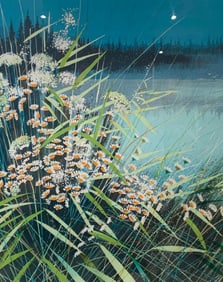Artist Signed and Numbered Professionally Framed Daisy Blooms Lithograph Artwork