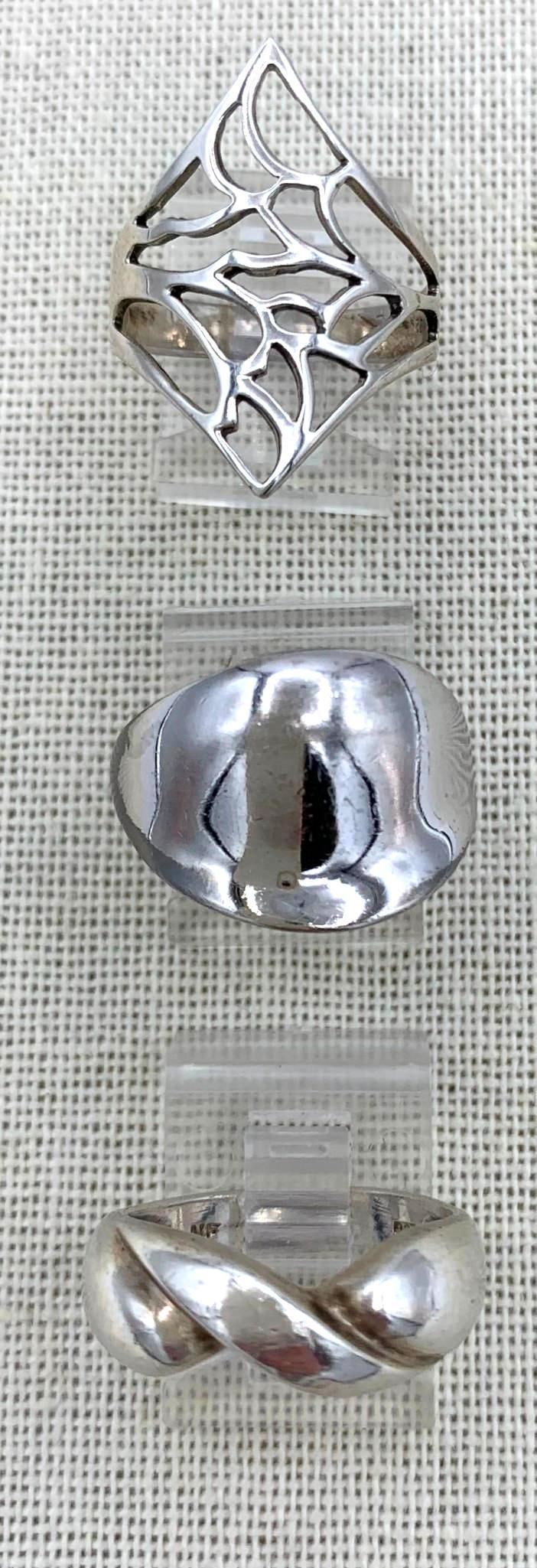 17 pc Sterling Silver and Gleaming Silver Metal Costume Jewelry Collection (1 of 20)