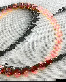 Incredible 14k Gold 23 CTW Spiced Honey Hessonite Garnet Tennis Bracelet