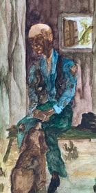 3 Mid Century era Student Art Watercolor Paintings