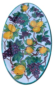 HUGE Vintage Italian Pottery Lemon and Grape Serving Platter