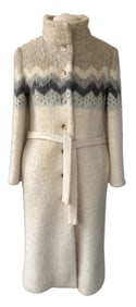 Mid Century HILDA Ltd. Nordic Wool Long Belted Sweater Coat, Made in Iceland