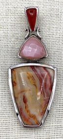 Whitney Kelly Designed Sterling Silver Crazy Lace Jasper 925 Pendant
