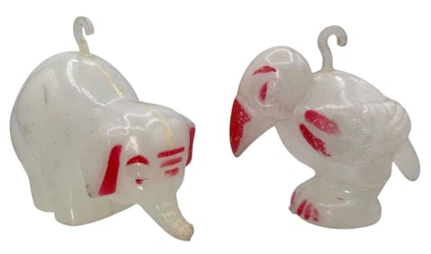 56 Vintage Blown Glass, Glo in the Dark and Faceted Plastic, West Germany Christmas Tree Ornaments